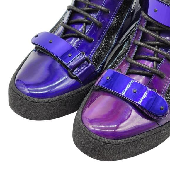 Giuseppe Zanotti Coby Metallic Leather Hi Top Sneakers EU 41 US 8 - New $1095 - Picture 10 of 10